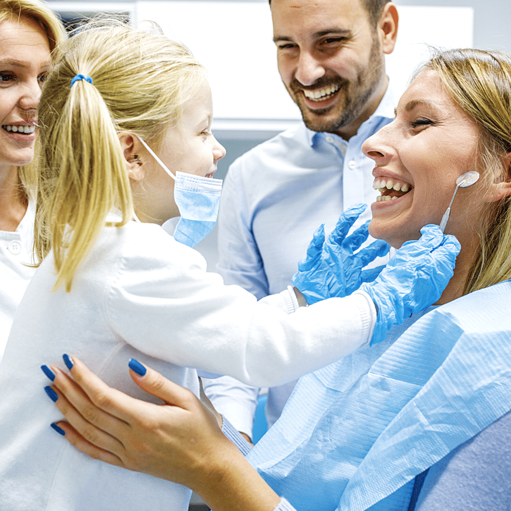 Family at dentist